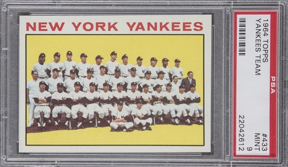 1964 Topps #433 New York Yankees Team – PSA MINT 9 